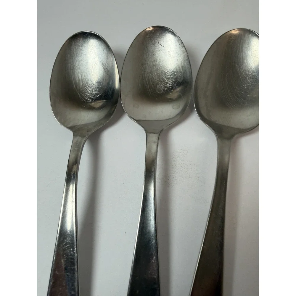 3 Place Oval Soup Spoons WMF LINE Cromargan Stainless Germany‎ 7 1/4